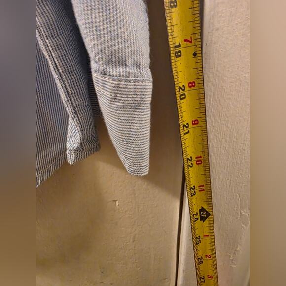 Vtg 90s Womens Floral Embroidered Stripped Denim Shirt Button Down Size M Boho - Picture 7 of 7